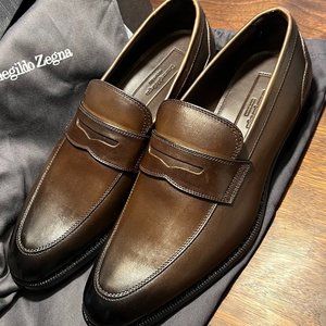 NEW! Ermenegildo Zegna Brown Penny Loafers US 7, EU 6